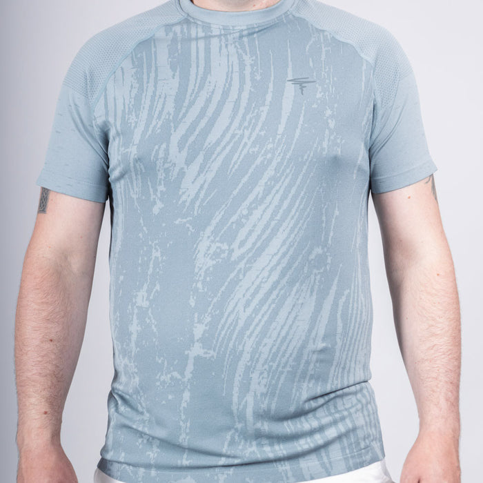 Stack Marl Knit Seamless Crew Neck T-Shirt - Puritan Grey