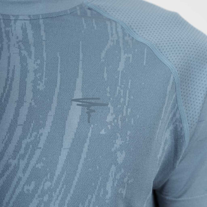 Stack Marl Knit Seamless Crew Neck T-Shirt - Puritan Grey