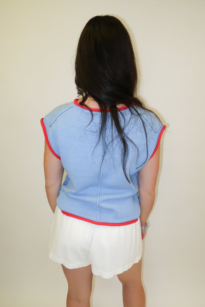 Stars Aligned USA Sleeveless Knit Top - The Pink Tulip Clothing