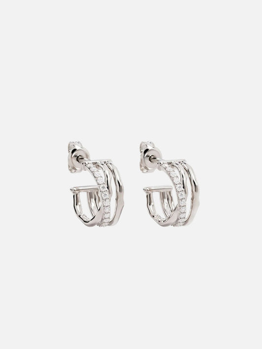 Sterling Silver Entwined Hearts Hoops