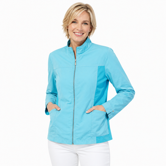 Stretch Cotton Zip Front Jacket - 42641