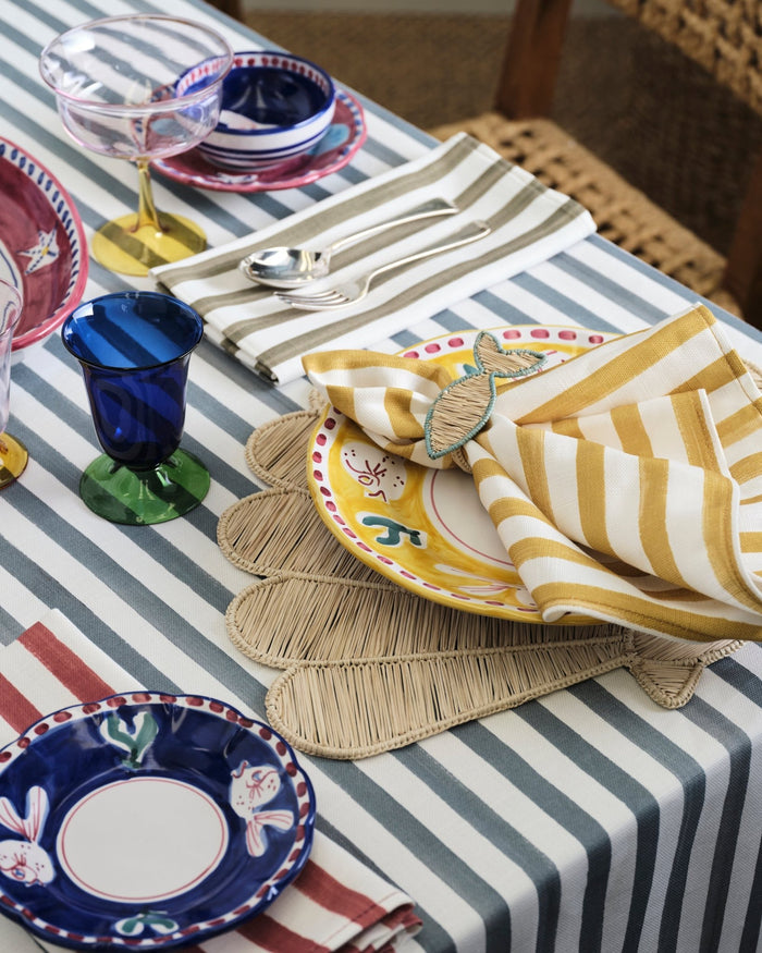 Striped Napkins folded on a table setting – Set of 2 - ANNIE.G