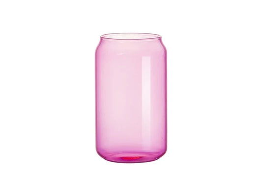 Sublimation Blanks 13oz/400ml Full Color Can Glass Mug with Straw (Purple)