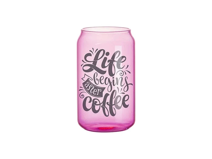 Sublimation Blanks 13oz/400ml Full Color Can Glass Mug with Straw (Purple)