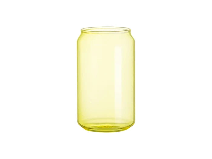 Sublimation Blanks 13oz/400ml Full Color Can Glass Mug with Straw (Yellow)