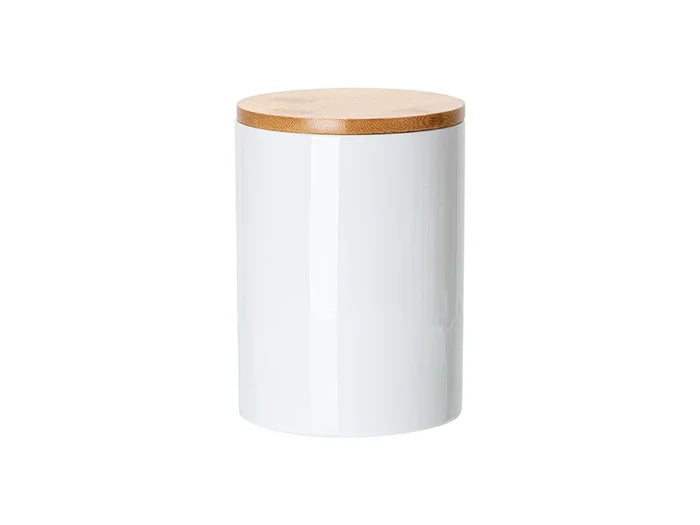 Sublimation Blanks 25oz Ceramic Storage Jar w/ Bamboo Lid