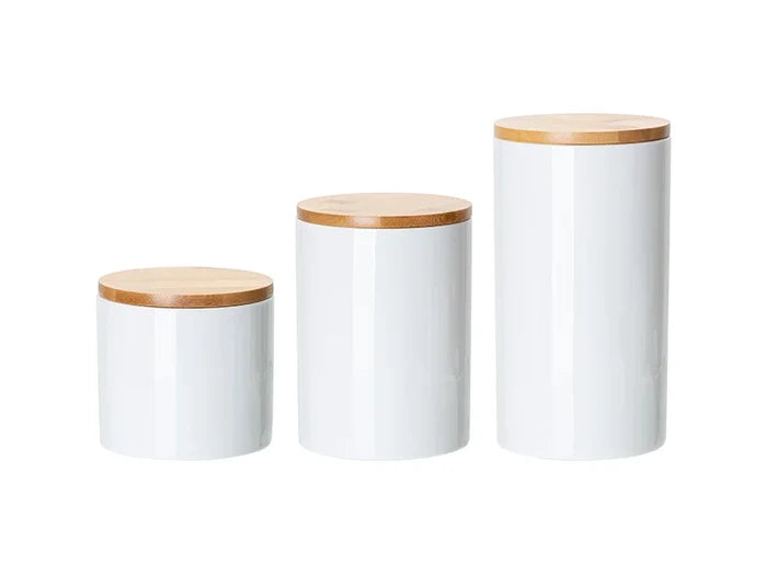 Sublimation Blanks 25oz Ceramic Storage Jar w/ Bamboo Lid