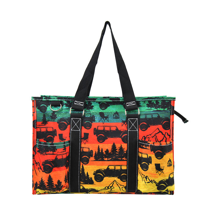 Sunset Expedition Zippered Caddy Organizer Tote Bag