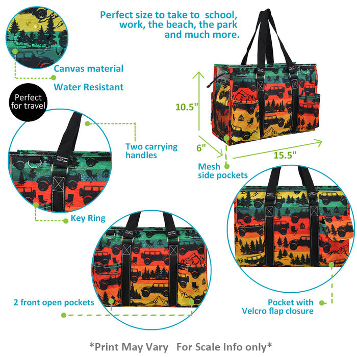 Sunset Expedition Zippered Caddy Organizer Tote Bag