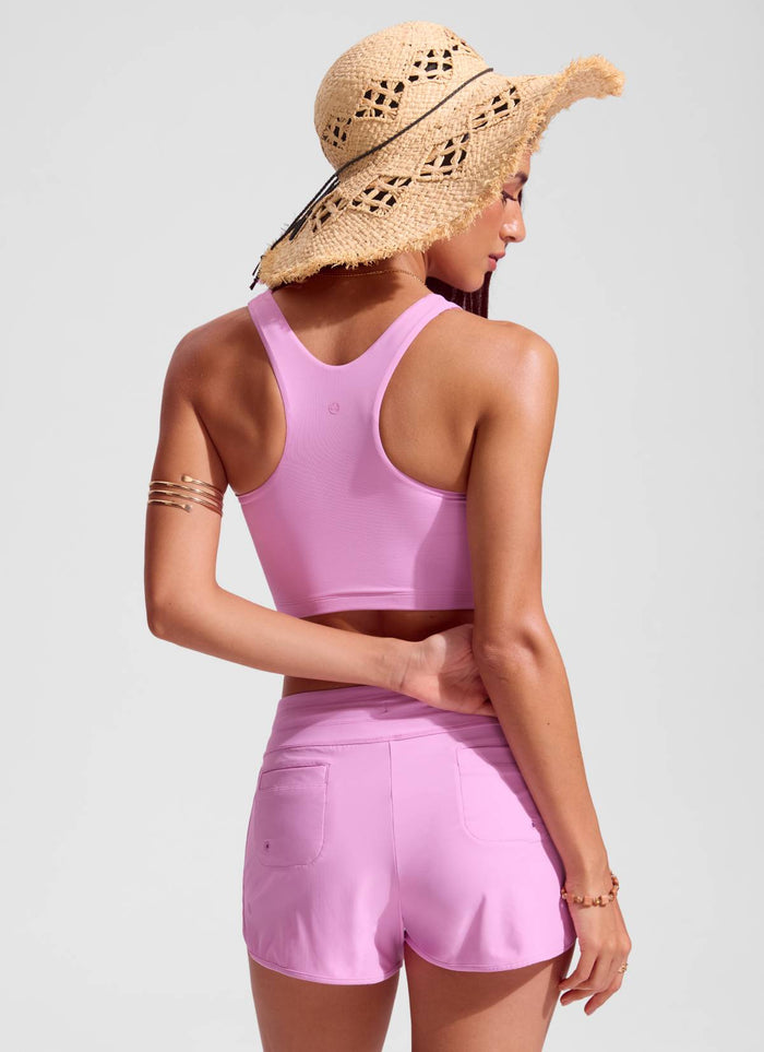 CRZ YOGA Women's Swimwear Tops Sunshine Bikini Top Racerback Vita Pink