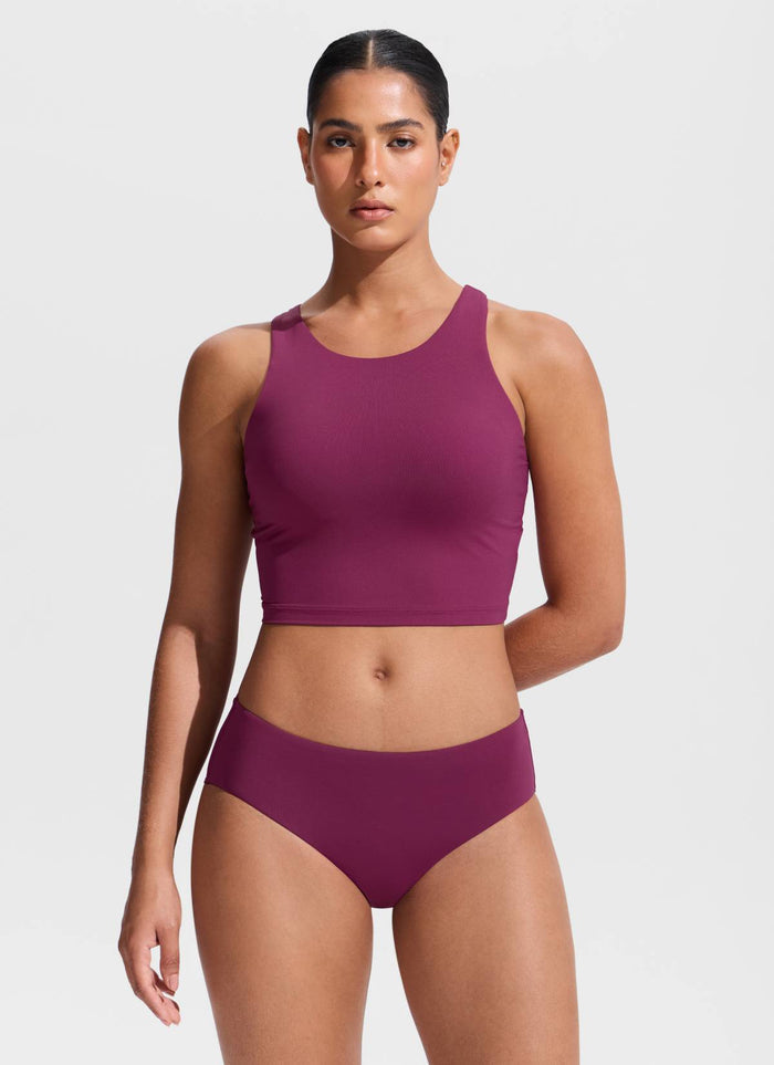 CRZ YOGA Women's Swimwear Tops Sunshine Bikini Top Racerback Fuchsia