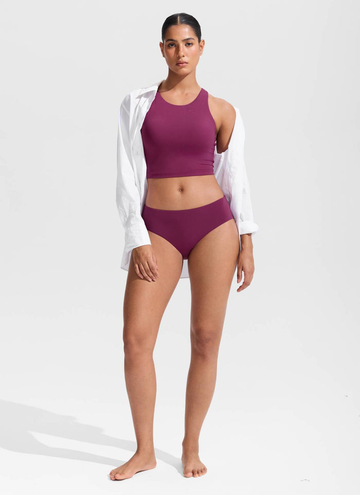CRZ YOGA Women's Swimwear Tops Sunshine Bikini Top Racerback Fuchsia