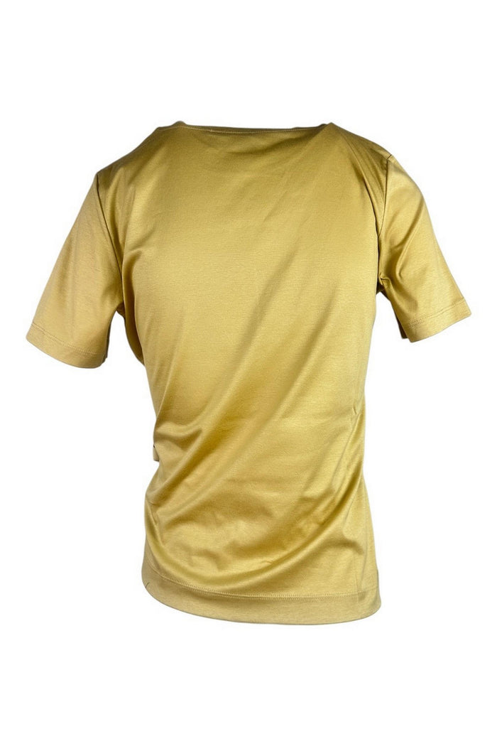 t--shirt donna mezza manica  con fiocco sabbia