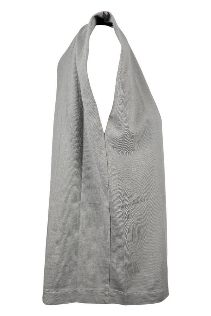 t-shirt donna con aperura nella schiena grigio