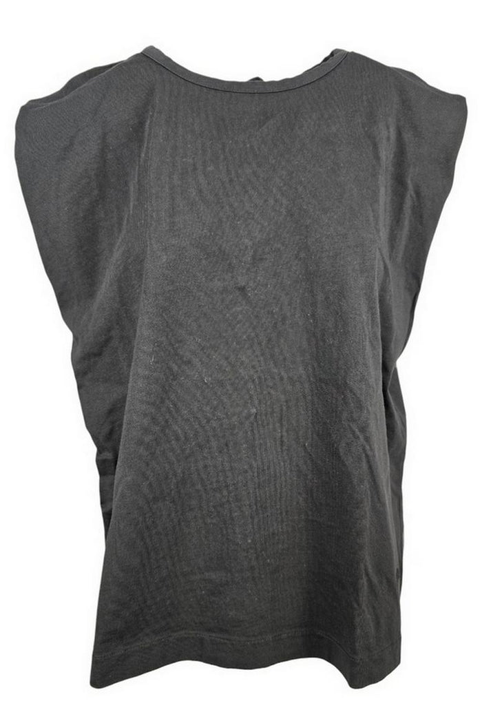 t-shirt donna con aperura nella schiena nero