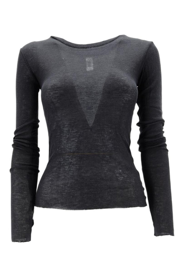 T-shirt donna girocollo in jersey nero