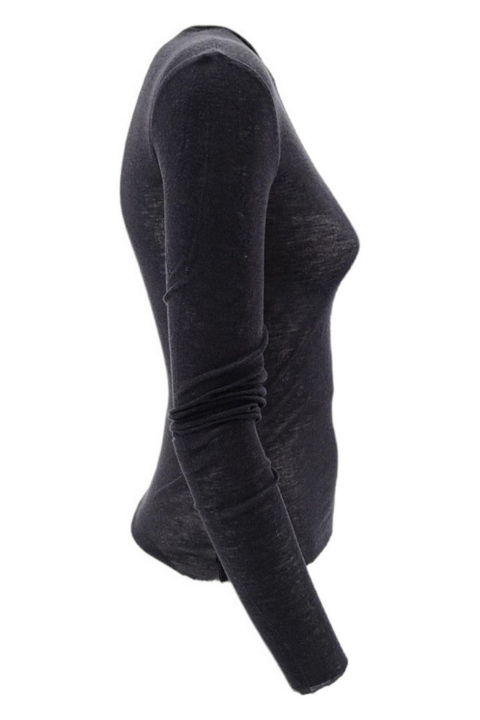 T-shirt donna girocollo in jersey nero