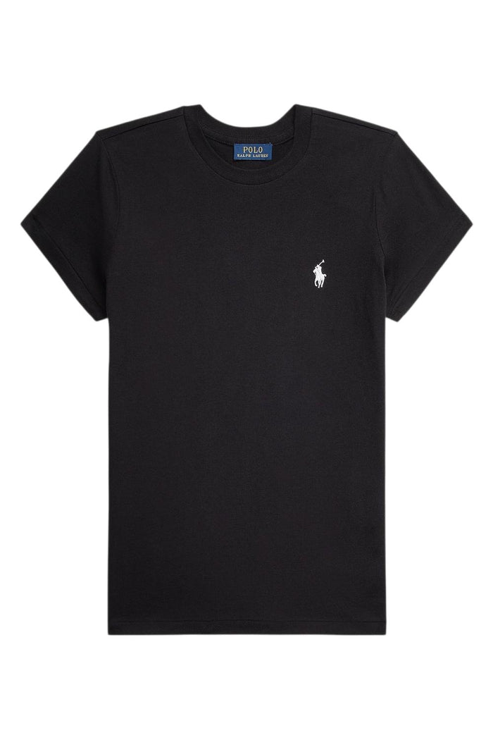 t-shirt donna girocollo mezza manica nero