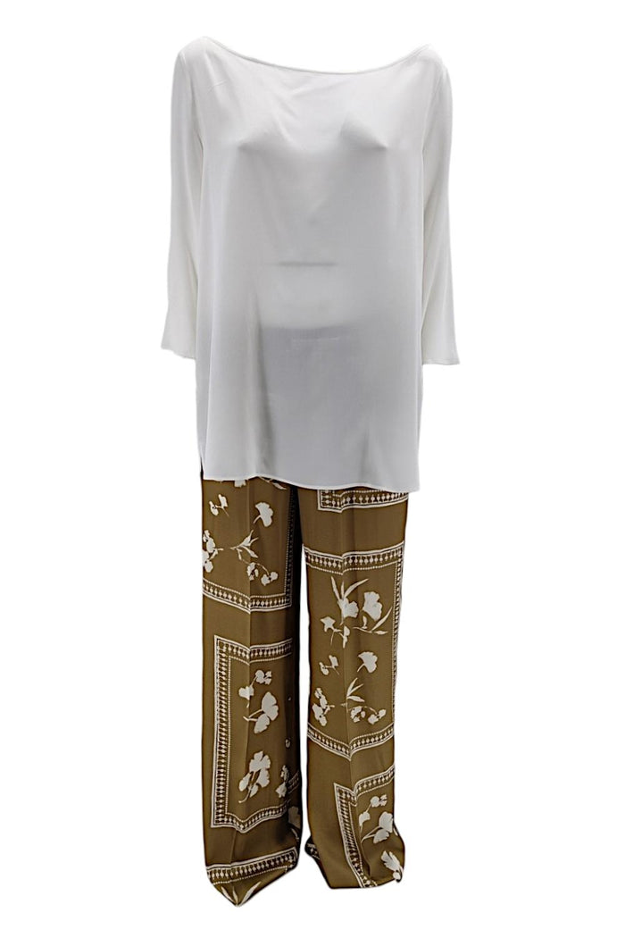 t-shirt donna manica 3/4 avorio