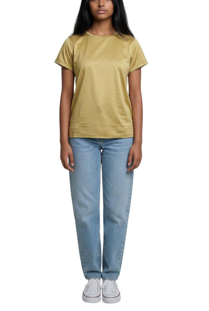 t-shirt donna manica corta sabbia