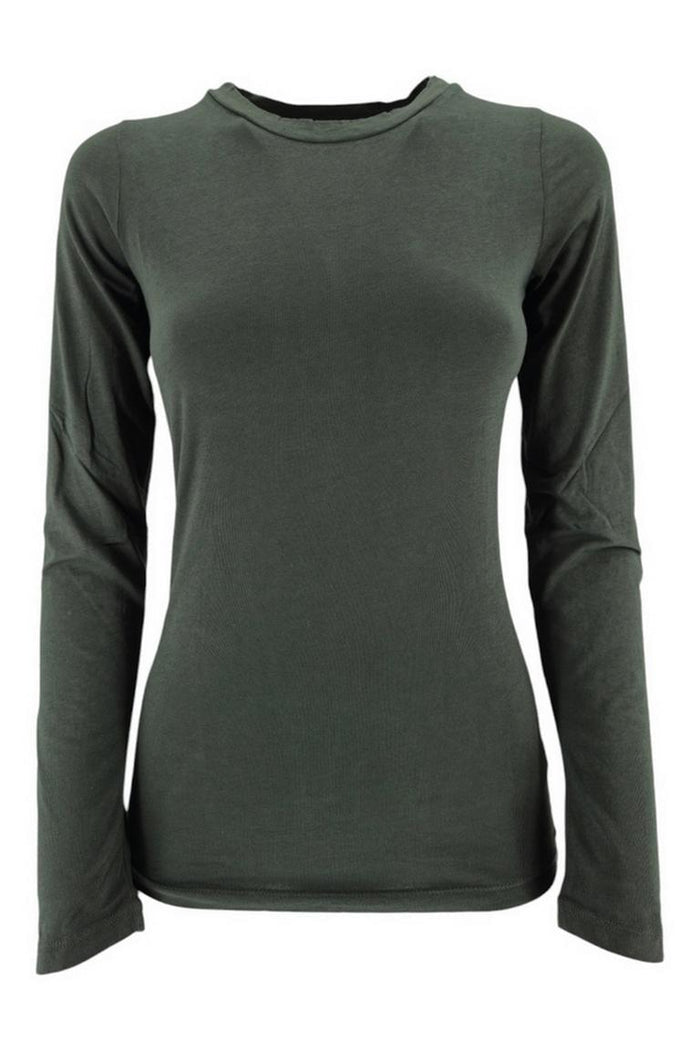 t-shirt donna manica lunga militare