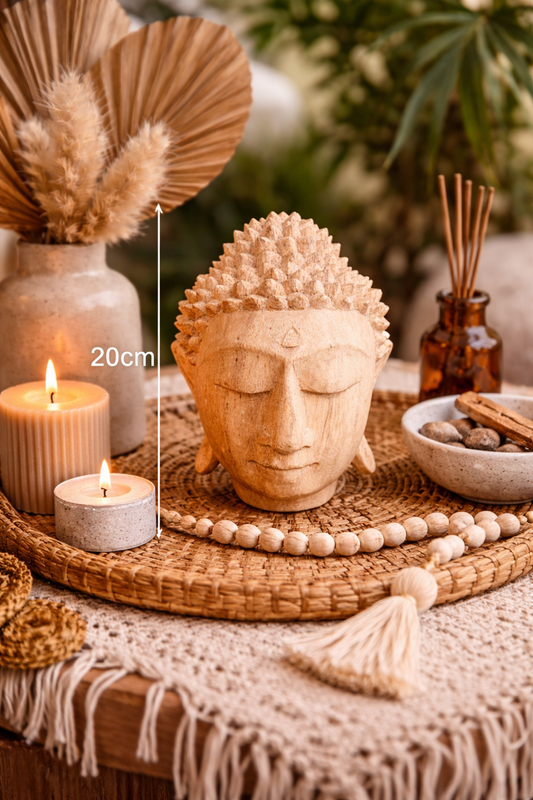 Teak Buddha's Head Carving 20cms