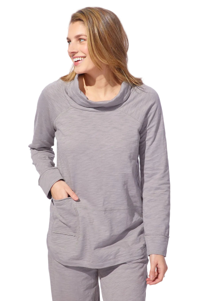 Textured Peruvian Cotton Slub Tunic in Fog - 10032 - Sizes XS & M Only!