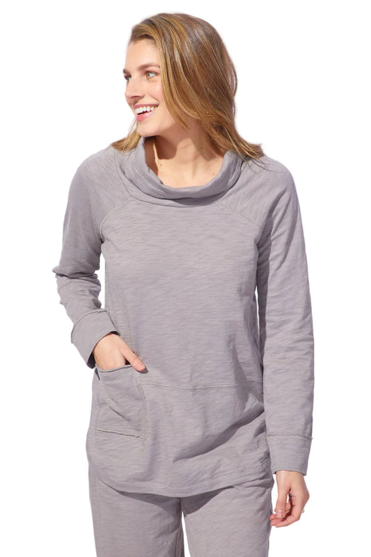 Textured Peruvian Cotton Slub Tunic in Fog - 10032 - Sizes XS & M Only!