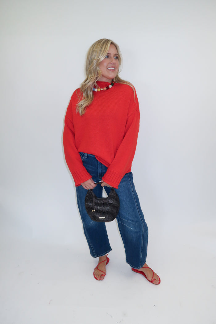 The Cozy Edit Mock Neck Sweater - The Pink Tulip Clothing