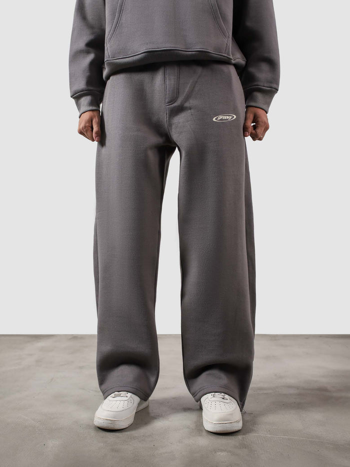 Utility Sweats granite grey male model full body front view relaxed fit Pakistan – GROOVY
