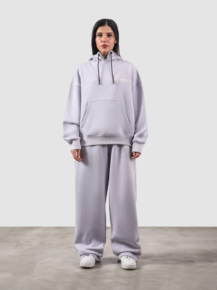 Utility Top lilac male model full body front view oversized hoodie Pakistan – GROOVY