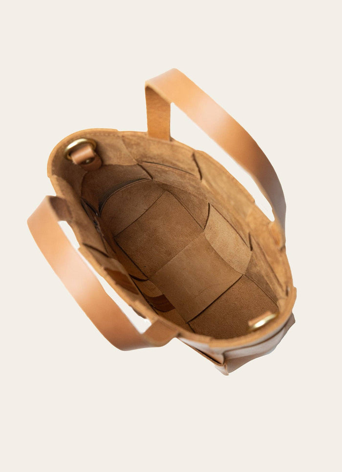 The Woven Mini Tote: Tan