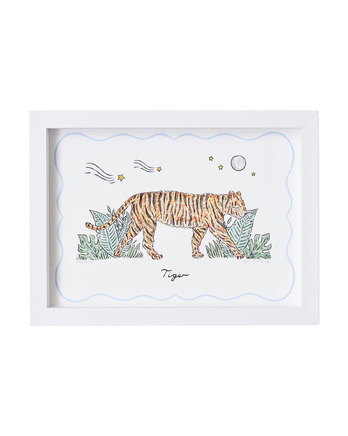 A white framed Tiger Print 40 x 60 cm - ANNIE.G