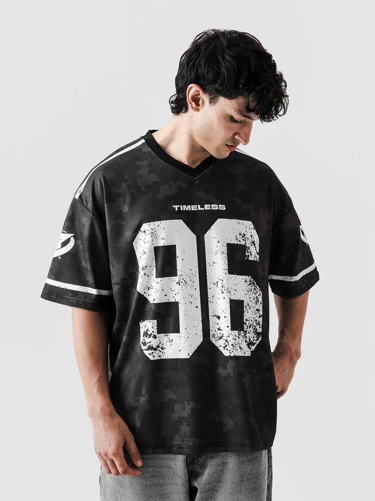 TIMELESS basketball jersey closeup GStudio 96 graphic V-neck mesh detail Pakistan – GROOVY