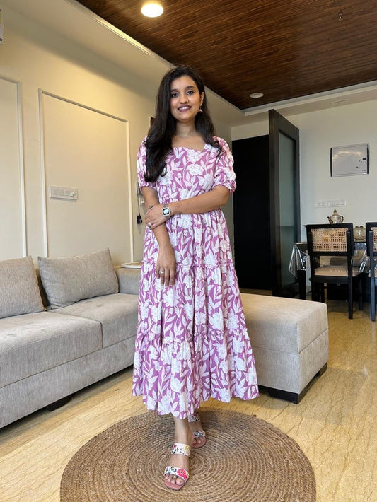 Titli Tiered Maxi Dress- Pink Florals