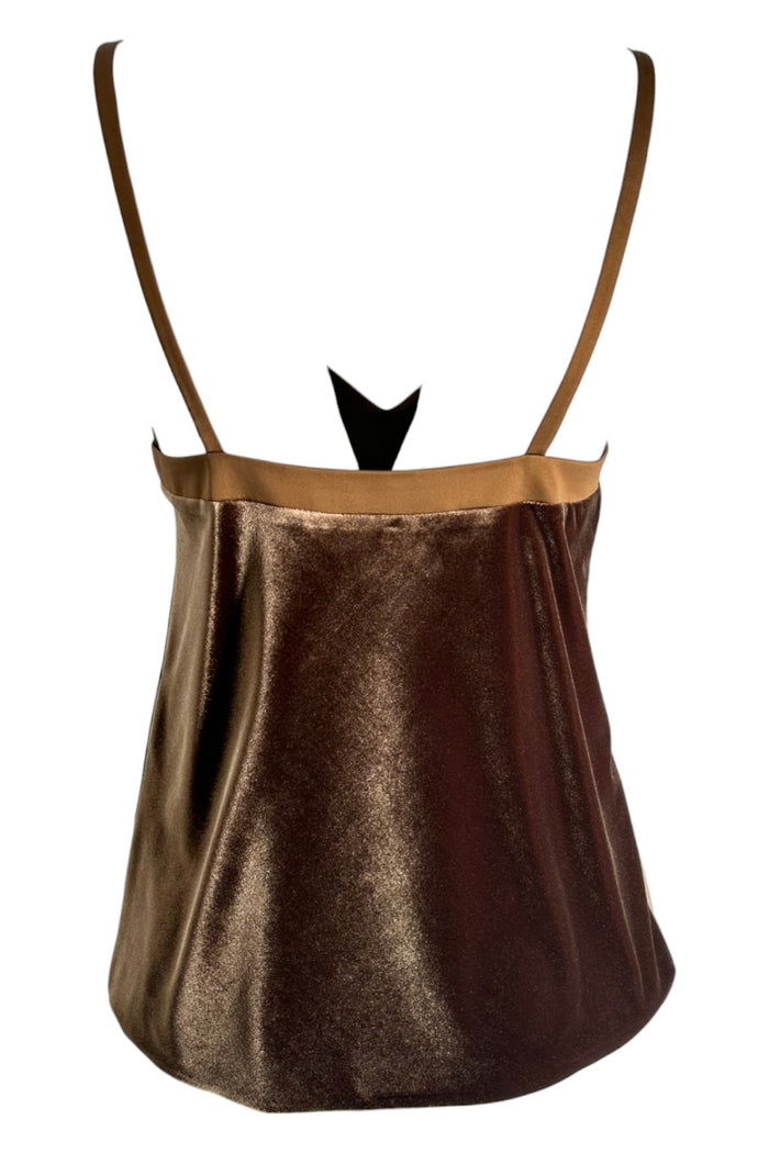 Top donna in velluto noce