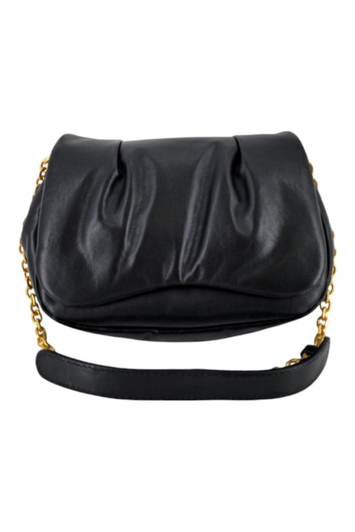 tracollina donna in pelle nera
