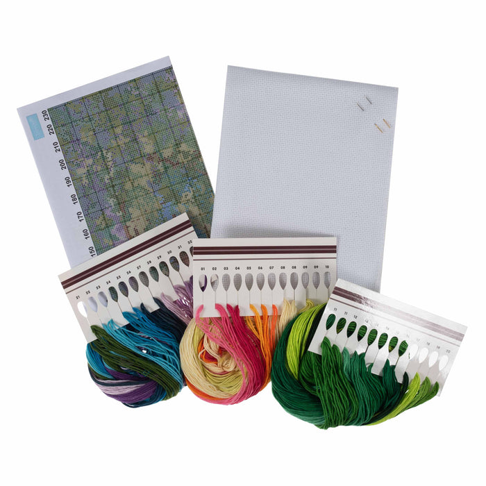 Trimits Counted Cross Stitch Kit Extra Large: Country Garden, 50x50cm, Includes Aida Fabric, Pre-Sorted Threads, Needle, Instructions i...