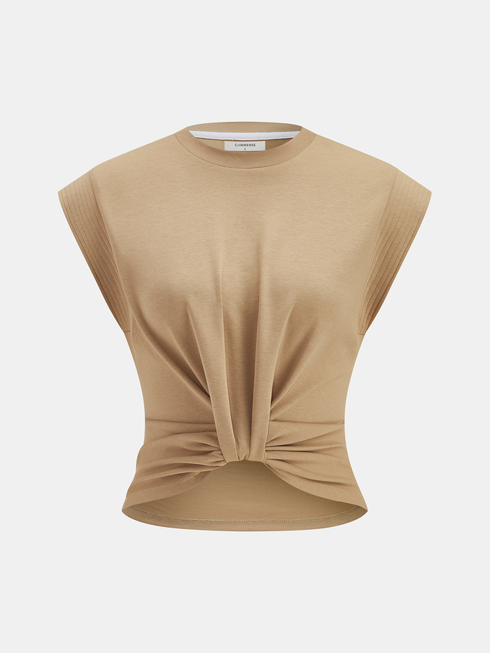 Twisted Cropped Sleeveless Tops