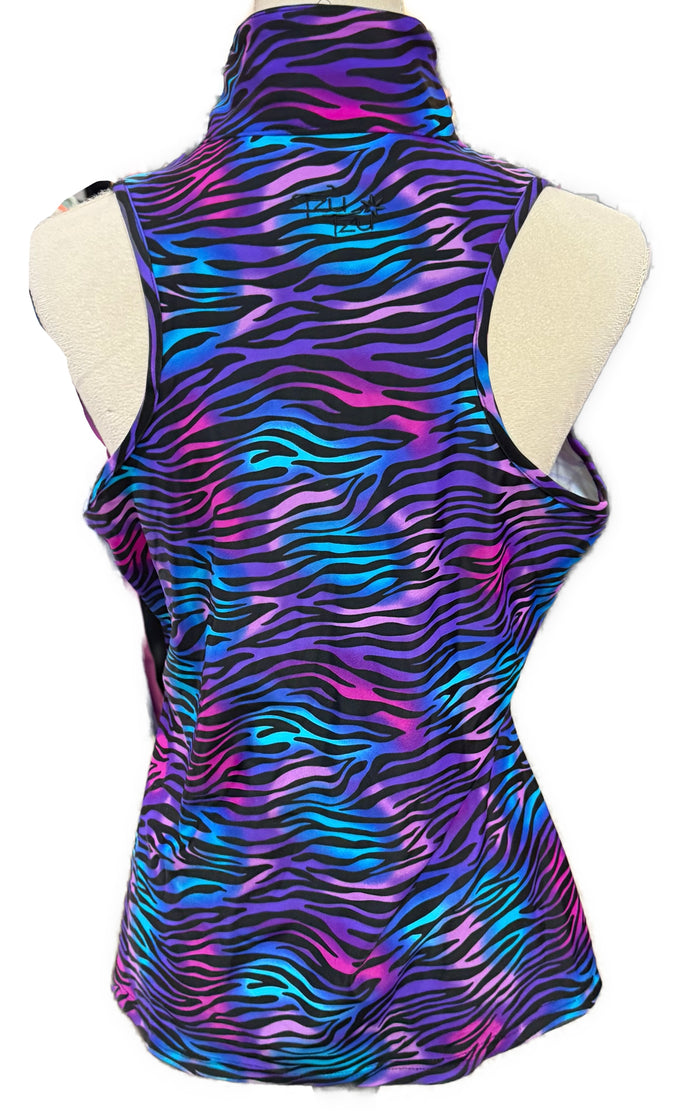 Tzu Tzu Electric Zebra Allie Sleeveless Golf Top Size L MSSP$99