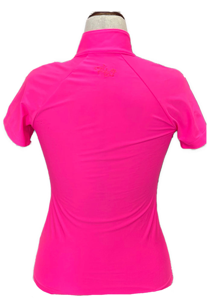 Tzu Tzu Women's Lucy Short Sleeve Zip Golf Top Size S MSP$110