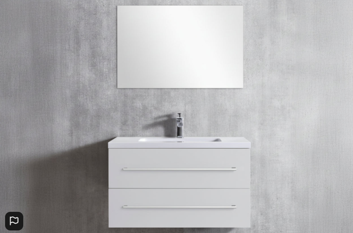 Vanity - Misty Series Plywood in White/Black - 100% Water Proof