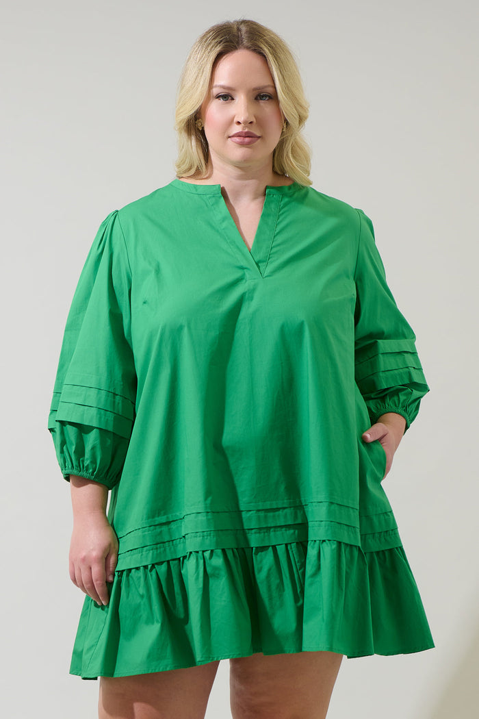 Velma Ruffle Shift Dress Curve