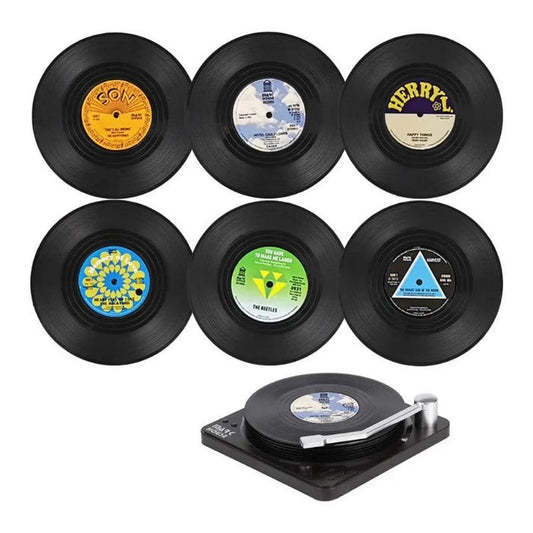Vinyl Record Coaster Set