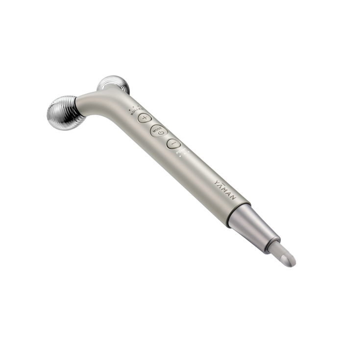 Silver hair straightener on a white background