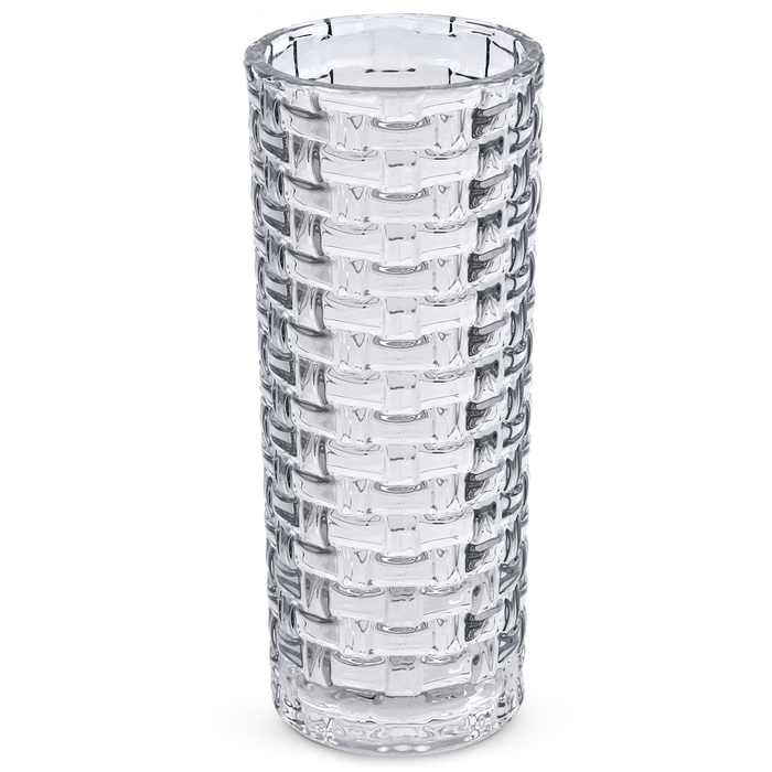 WEAVE PATTERN CRYSTAL VASE