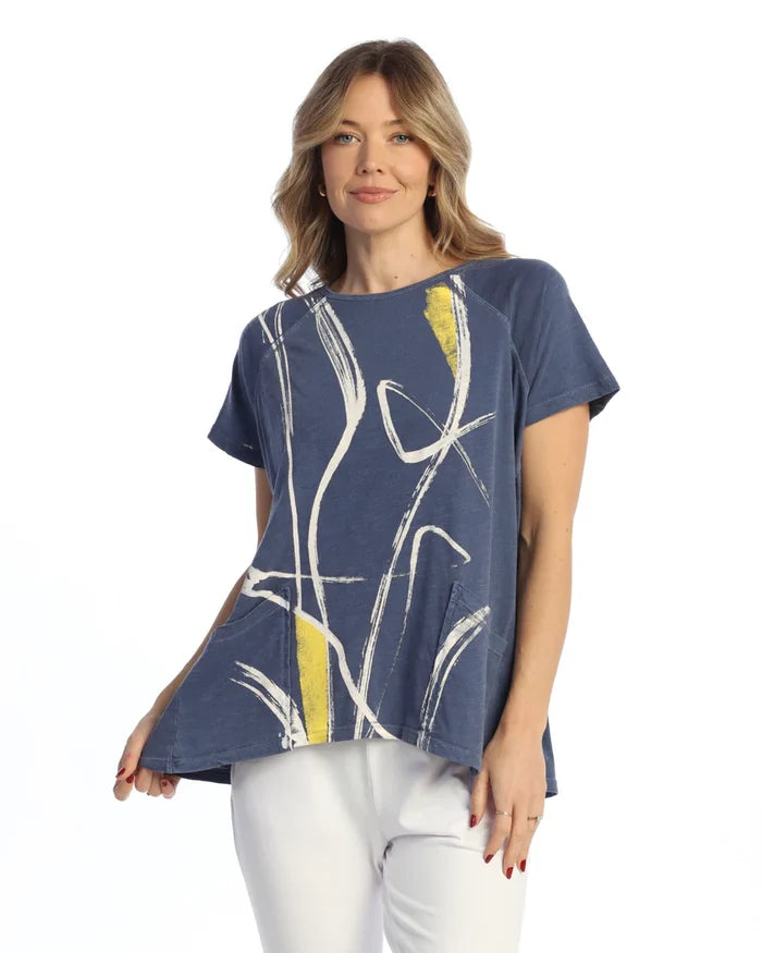 Weekend by Jess & Jane "Willow" Short-Sleeve Cotton Slub Top - WK3-1460