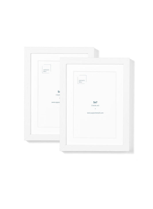 Scandinavian white oak frame duo by Opposite Wall - Front of the frame - Size 5x7 inches