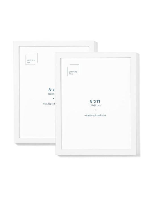 Scandinavian white oak frame duo by Opposite Wall - Front of the frame -  Size 8.5x11 inches