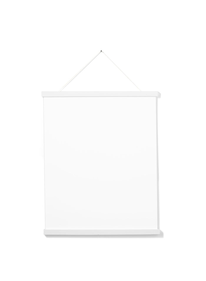 Scandinavian white oak poster wall hanger by Opposite Wall - Front of the poster hanger - Size 16 inches